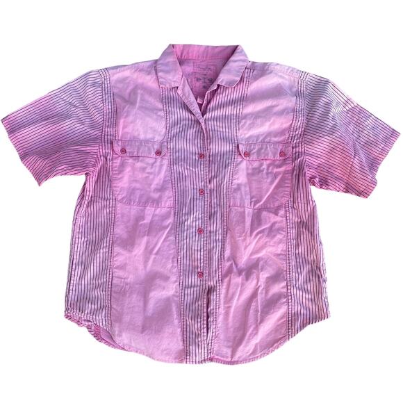 Union Bay Other - Vtg Union Bay sportswear men Large pink shirt button front pockets short sleeve